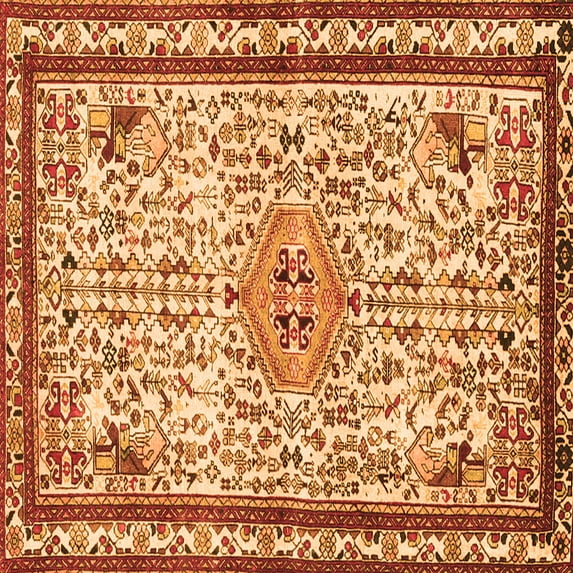 Ahgly Company Indoor Square Persian Orange Traditional Area Rugs, 5' Square