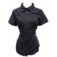 thumbnail image 4 of Womens Stretch Woven Button Down Short Sleeve Shirt, 4 of 7