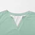 thumbnail image 6 of Short Sleeve Womens Tops 2025 Spring Neck Casual Print Tunic T Shirts Womens Tops Mint Green Women Imitation Cotton T Shirt Women's Long Sleeve T-Shirt(XXL), 6 of 6