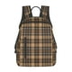 thumbnail image 1 of Balery khaki coffee plaid Mochila ligera para hombre y mujer: duradera e impermeable, ideal para la escuela, el trabajo, viajes y uso diario., 1 of 7
