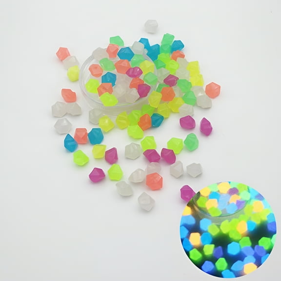 LAMIRO 50 Glowing Ice Chunk Stones for Aquarium - Blue Led Night Light Decor with 3 Modes, Fish Tank Landscape Accessories for Betta and Turtle Habitats