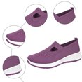 thumbnail image 4 of Rokment Women's Comfortable Memory Foam Orthopedic Wedge Walking Shoes Spring Fall Casual Knitted Platform Low Heel Slip-On Nursing Tennis Driving Sneakers with Arch Support Purple Size 7.5, 4 of 6