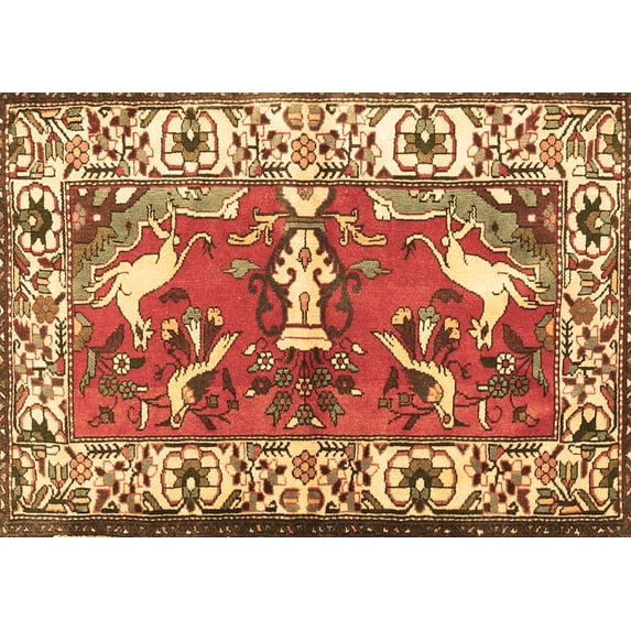 Ahgly Company Indoor Rectangle Animal Brown Traditional Area Rugs, 7' x 10'
