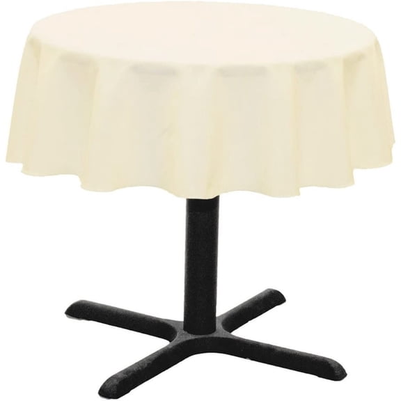 Small Tablecloth Polyester Round 45 Inch by CintBllTer (Ivory)