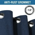 thumbnail image 3 of 100% Blackout Curtains for Bedroom 108 Inches Long Grommet Linen Face Full Light Blocking Curtain Drapes for Living Room Thermal Linen Look Curtains 2 Panels Set, 52" W x 108" L, Navy, 3 of 8