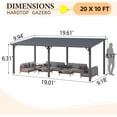 thumbnail image 2 of AECOJOY 20'x10' Hardtop Patio Gazebo Wall Mounted, Heavy Duty Outdoor Pergola on Clearance with Galvanized Steel Roof, Waterproof Metal Grill Gazebo for Backyard, 2 of 5