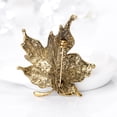 thumbnail image 3 of Womens Color Diamond Rhinestone Maple Leaf Brooch Pin, 3 of 5