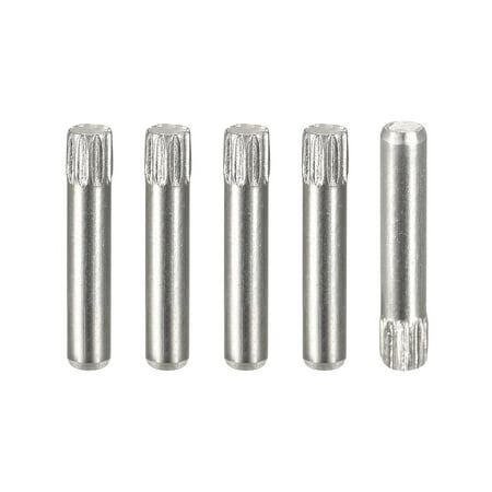 

2.5x14mm 304 Stainless Steel Dowel Pins 5 Pack Knurled Head Flat End Dowel Pin