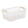 thumbnail image 1 of Cesta Multisusos Mainstays de Metal Rectangular Modelo Mesh con Asa Bambu Blanca, 1 of 4