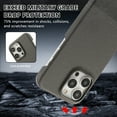 thumbnail image 4 of PU Leather Phone Case for iPhone 16 Pro Max, Slim Classic Business Hard PC Non-Slip Grip Phone Cover Military Grade Drop Protective Shockproof Women Men Case for iPhone 16 Pro Max, Gray, 4 of 8