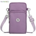 thumbnail image 2 of BadPiggies Lightweight Small Crossbody Bag Cell Phone Purses Waterproof Nylon Travel Pouch Shoulder Bag for Women (Light Purple), 2 of 8