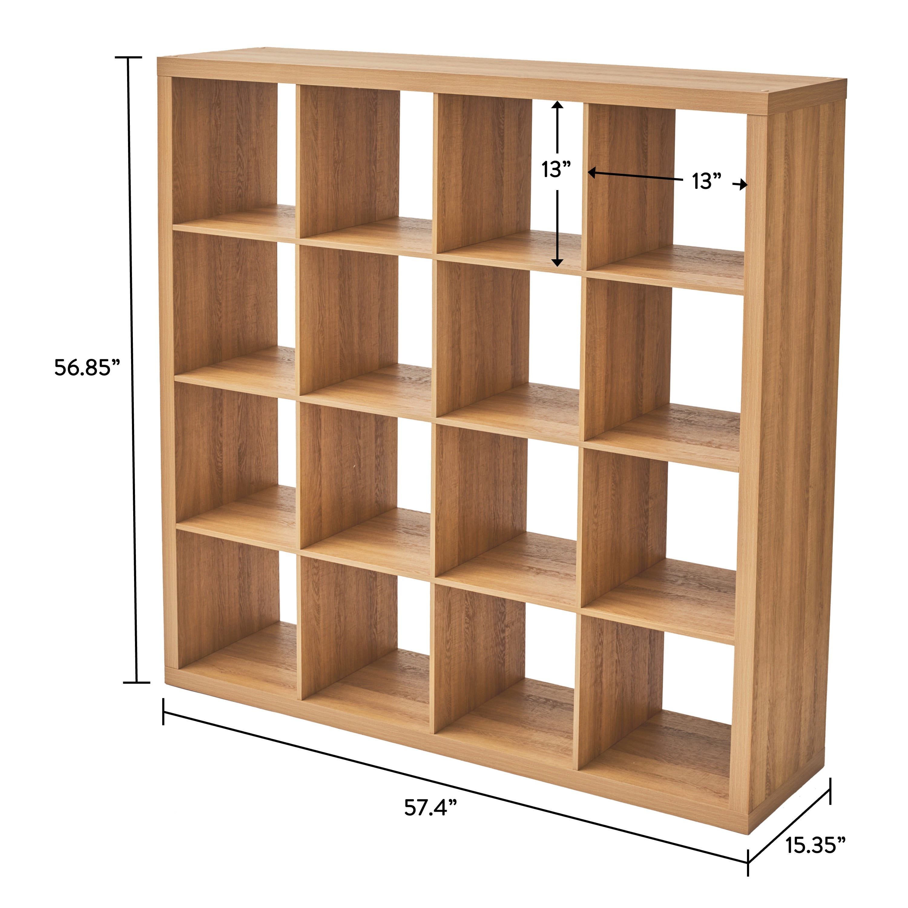 Better Homes & Gardens 16 Cube Storage Organizer, Light Honey