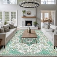 thumbnail image 3 of Area Rug for Living Room, Turquoise Boho Non-Slip Indoor Large Carpet for Bedroom/Dining Room, Vintage Abstract Art Floral Ethnic Tribe Washable Low-Profile Rectangle Floor Runner Rugs - 5 x 8 Ft, 3 of 8