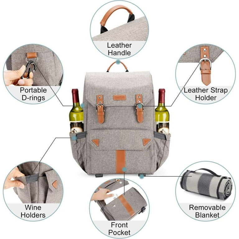 HappyPicnic Insulated Picnic Backpack with Roomy Cooler