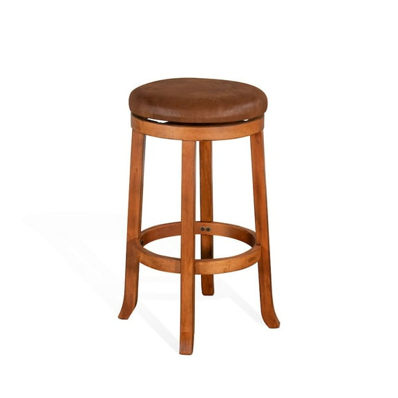 Sunny Designs 30" Sedona Wood Backless Swivel Stool in Rustic Oak (Set of 2)