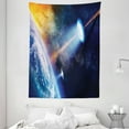 thumbnail image 1 of Outer Space Decor Wall Hanging Tapestry, Ufo Shines Spotlight on Earth Secret Experiment Climate Change Terrestrial Fiction, Bedroom Living Room Dorm Accessories, 60 X 80 Inches, by Ambesonne, 1 of 1