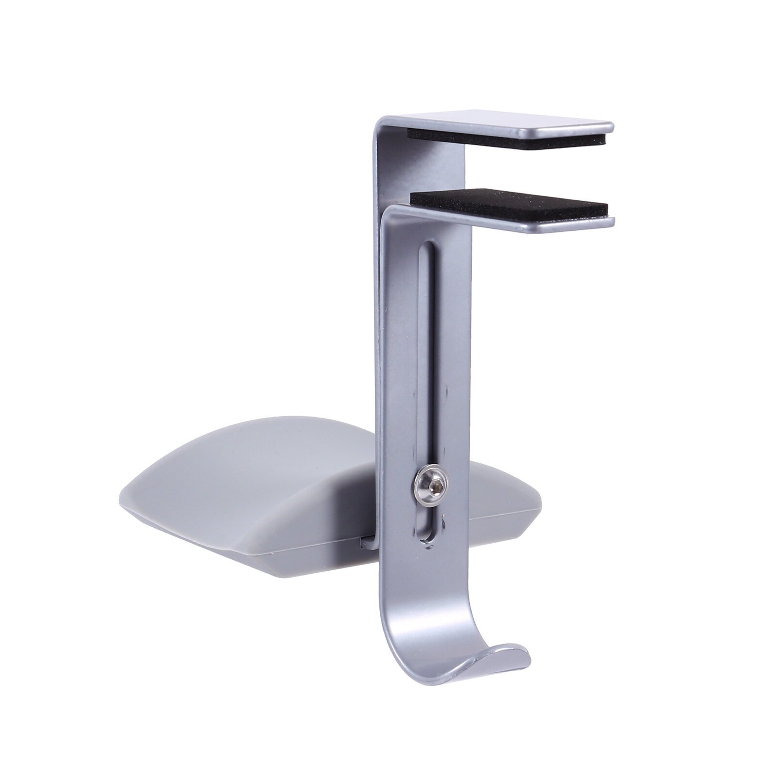 EXHUMKY Headphone Stand Holder Grey Alloy for Headset Use Smooth Curved Design Sturdy No Scratches