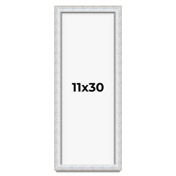 11x30 Shadow Box Frame Silver | 1.625 Inches Deep Real Wood Contemporary Shadowbox Display Frame |