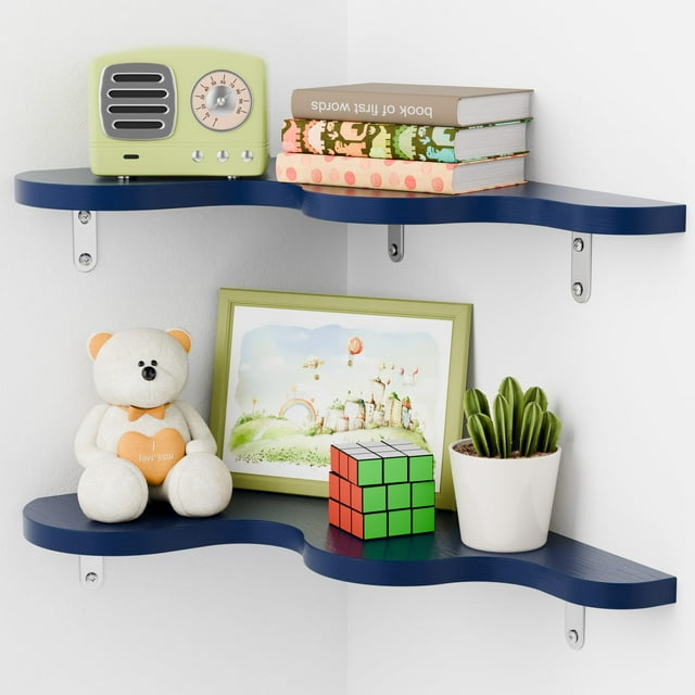 WOPITMER Lindos estantes de nube, estante de esquina flotante ondulado, estantes de pared de esquina de nube, lindos estantes de pared para decoración de guardería, estantes de esquina para dormitorio