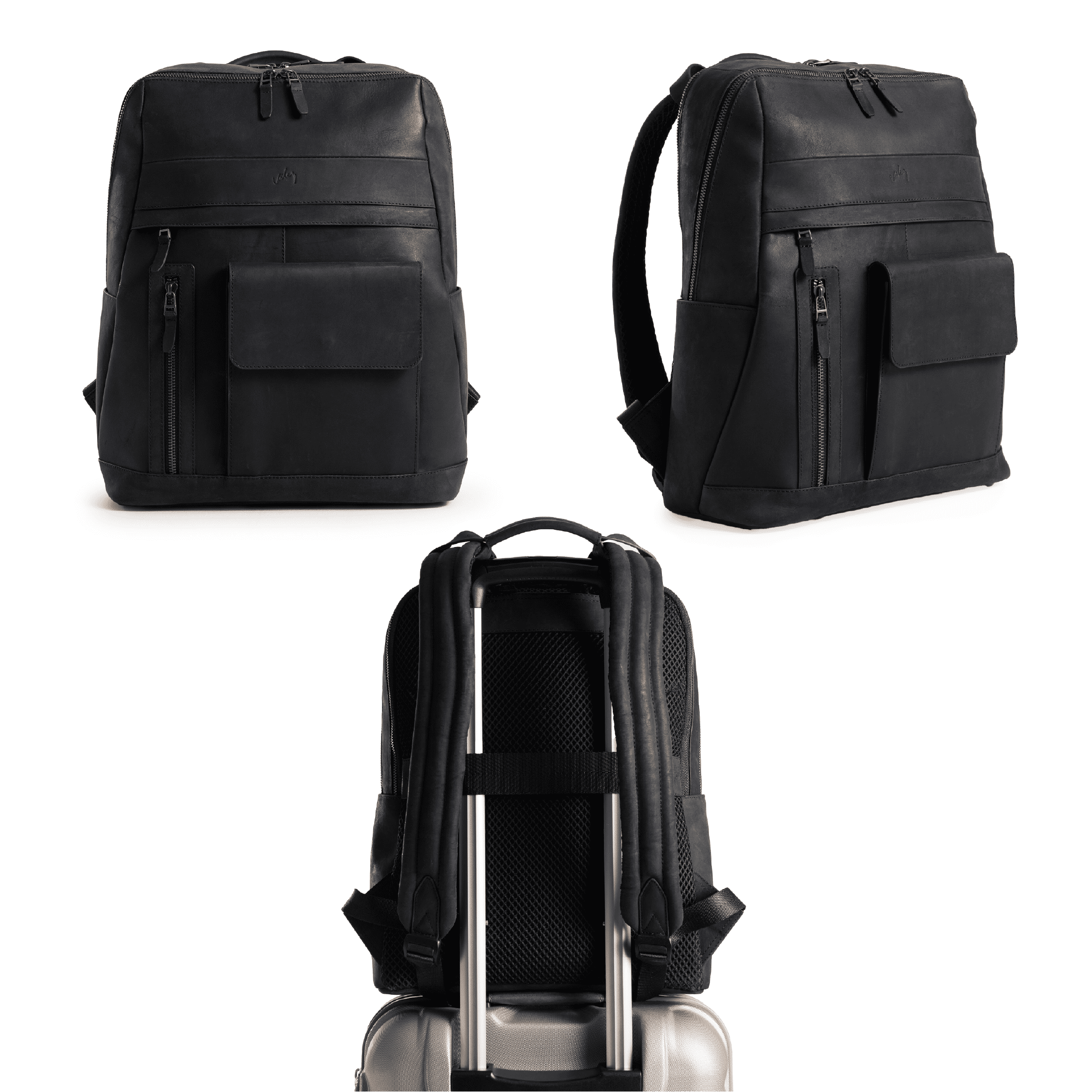 Velez Leather Backpack for Men, Cool Comfort, Black, 1 Piece