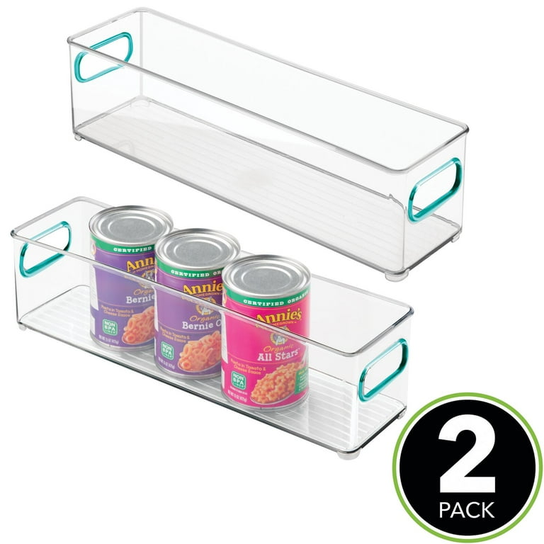 mDesign Slim Plastic Storage Container Bin with Handles - Bathroom Cabinet