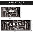 thumbnail image 2 of Kitchen Rugs and Mats Non Skid Washable Set of 2, Black Cooking Modern Kitchen Runner Rug, Knife and Fork Kitchen Floor Mat Under Sink Mat Throw Rug for Kitchen Doormat, 2 of 6