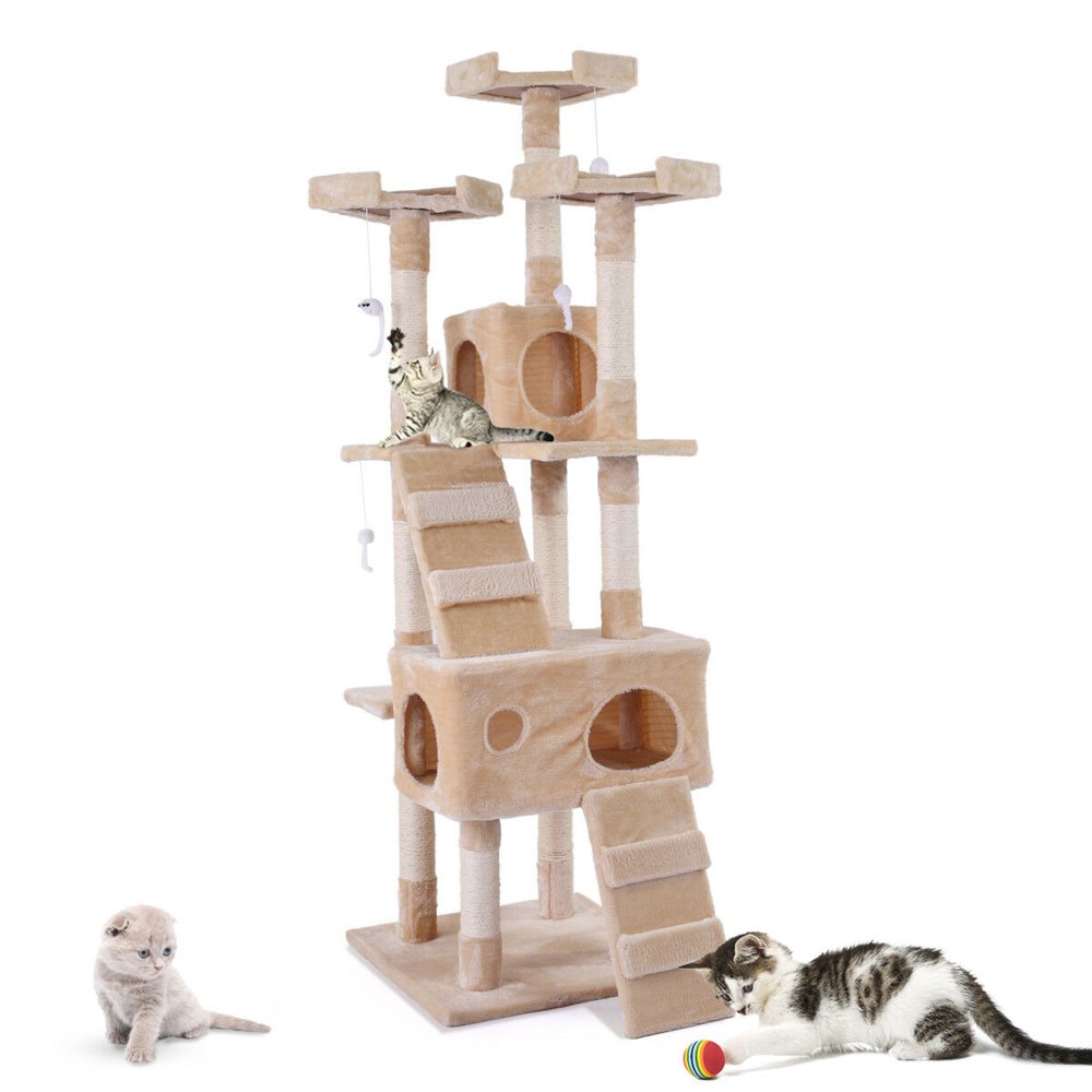 Lowestbest 67" Large Cat Tree, Cat Condo with SisalCovered Scratching