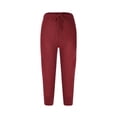 thumbnail image 5 of Capri Pants for Women Spring 2026 Drawstring Elastic High Waist Pants with Pocket Yoga Workout Cropped Joggers Ladies Comfy Plus Size 2026 Trendy Outfits Lightweight Cute Fashion Dressy Clothes Red, 5 of 5
