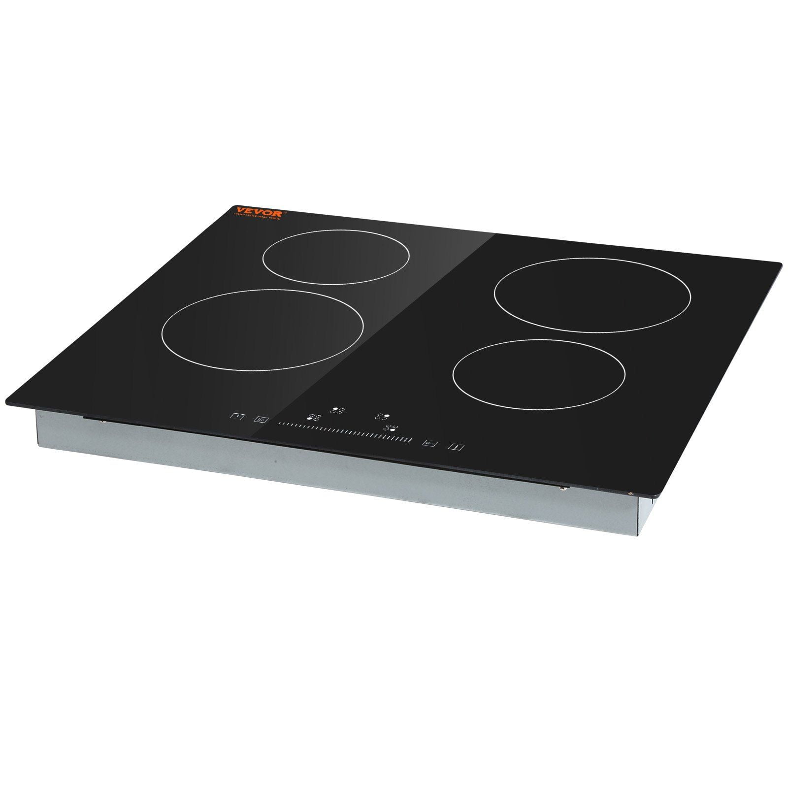 24 Inch Glass Electric Cooktop 4 Burners, 240V Stove w/ Touch Control, Timer & Child Lock, 9 Heat Levels - Perfect for Simmering & Deep Frying