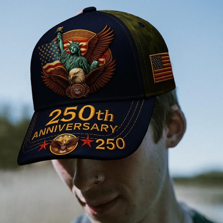 United States 250th Anniversary Hat, Adjustable Retro Washed