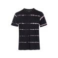thumbnail image 1 of Hawks Bay Bleach Striped Short Sleeve Soft T-Shirt Tie Dye Black/Dark Grey Shirt X-Large, 1 of 1