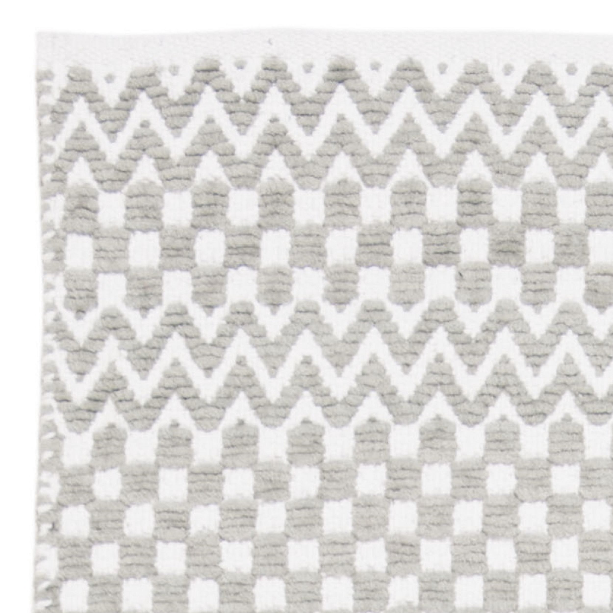 SAFAVIEH Boston Peter Geometric Cotton Runner Rug, Grey, 2'3" x 7'
