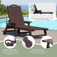 thumbnail image 4 of WestinTrends Aruba 2-Piece Outdoor Patio Chaise Lounge Chair with Wheels & Cup Holder with Patio Side Table, Dark Brown, 4 of 16