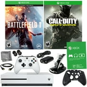 Angle View: Xbox One S 500GB Battlefield 1 Bundle With Infinite Warfare & 8-in-1 Kit