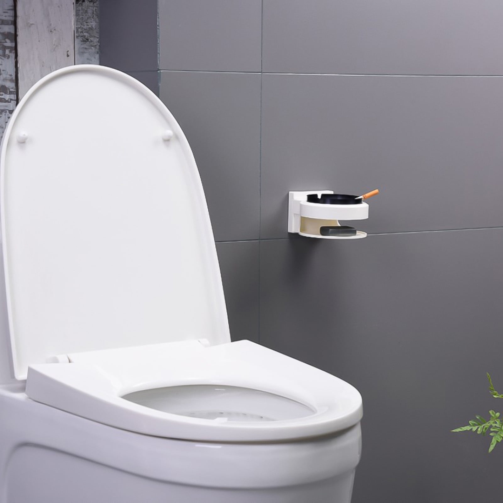 Hesroicy Wall Ashtray Wall-mounted Punch-free Removable Whale Tail Shape  Waterproof Keep Clean Stainless Steel Detachable Bathroom Ashtray Household  Stuff 