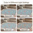 thumbnail image 7 of ODIKA 4'x6' Powder Blue Traditional Botanical Washable Area Rug Blooming Garden Leaf Spray Centered Symmetry Petal Motif for Bedroom, Reading Nook, Pet Friendly & Non-Shedding, 7 of 7