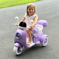 thumbnail image 5 of TCARAIWEN 12V Kids Electric Motorcycle Battery 3-Wheeler Tricycle w/Bluetooth Music LED Storage Box Purple, 5 of 6