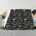thumbnail image 1 of Fotbe Hand Drawn Colorful Fishes Manta de Franela con Estampado, Manta Ultrasuave para Cama, Sofá, Auto, Hipoalergénica y Antibolitas-60"x50", 1 of 6