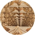 thumbnail image 1 of Ahgly Company Machine Washable Indoor Round Transitional Yellow Orange Area Rugs, 5' Round, 1 of 7