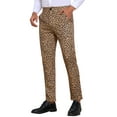 thumbnail image 4 of INSPIRE CHIC Men's Formal Night Out Animal Print Leopard Dress Pants 30 Brown, 4 of 6