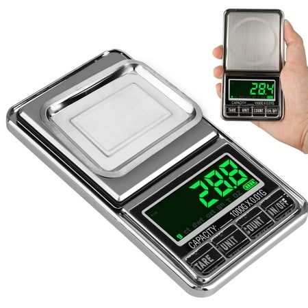EEEKit Protable Scale Digital Pocket Scale - Jewelry Diamond Gold Coin Scale, High Accuracy 0.01g/0.1g, Capacity 500g/1000g Mini Kitchen Weed Scale Back-Lit 5 Units for (Best Weed Scale App)