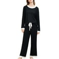 thumbnail image 1 of Richie House Womens Pajama Set Long Sleeve Sleepwear Scoop Neck Pjs Sets S-XXL 2 Pc set Lounge RHW4044, 1 of 7