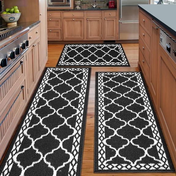 Kitchen Mats for Floor 3 Piece Set,Soft Comfort Kitchen Runner Rugs Non Skid Washable,Farmhouse Kitchen Mats for Floor Sets,Kitchen Area Rug Floor Mat for Bathroom Entryway Indoor Door