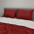 thumbnail image 2 of Flower Comforter & Sham Bedding Set, Floral Details with Leaves Swirls Romantic Vivid Vibrant Pattern Art Print, 3 pcs Duvet Set Microfiber Filling Quilt, 5 Sizes, Burgundy and Red, by Ambesonne, 2 of 4