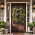 thumbnail image 7 of Bcylexb Spring Summer Wreaths for Front Door, 19.7" Greenery Door Wreaths Faux Fern Leaves Wreaths with Bow for Outdoor Porch Wall Decor, 7 of 7