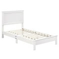 thumbnail image 2 of Costway Twin Size Bed Frame Platform Slat High Headboard Bedroom Rubber Wood Leg White, 2 of 10