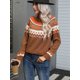thumbnail image 1 of Suéter Vintage de Jacquard con patrón geométrico para mujer, jerseys de punto informales de Navidad, Top de Festival, ropa femenina, invierno, 2025, 1 of 5