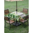 thumbnail image 4 of Outdoor Tablecloth with Umbrella Hole for Patio/Picnic/Party/Camping, Spring Leaves Waterproof Table Cloth Square Cover Washable, Pastoral Garden Botanical Gray Plaid (60"x 60"), 4 of 8