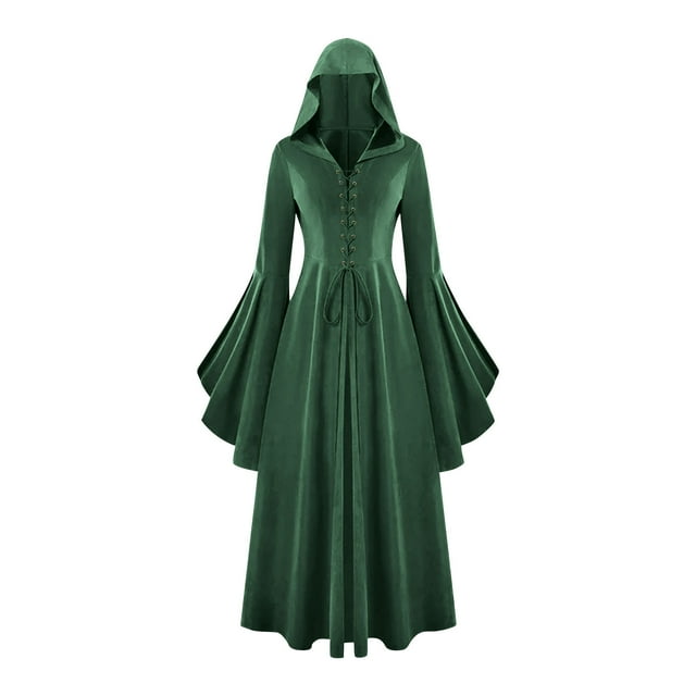 Cape à Capuche pour Femmes Gothique en Dentelle avec Manches et Boutons
