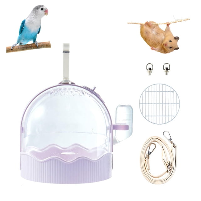Portable Large Space For Small Birds & Hamsters Bird Travel For Parrot Small Animal Carry Cage For Hamsters Lightweight PS Travel Cage With Shoulder Strap